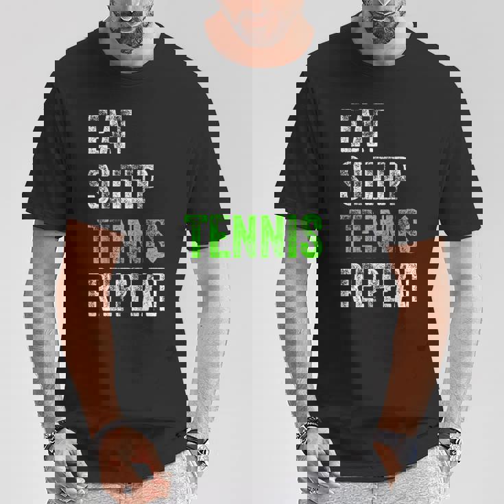 Eatleep Tennis Repeat Cool Regalo Para Jugador Camiseta unisex Regalos divertidos