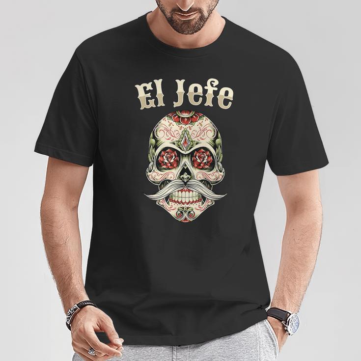 El Jefeugarkull Dia De Los Muertos El Jefe T-Shirt Cadeaux drôles