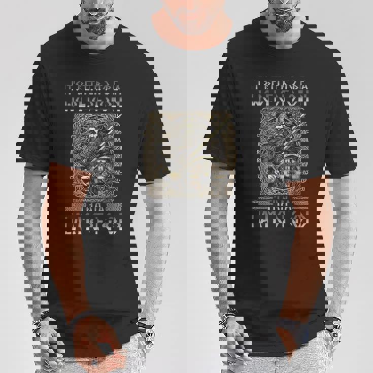 Es Mejorer Un Lobo De Odín Que Un Lam Of Godiking Camiseta unisex Regalos divertidos