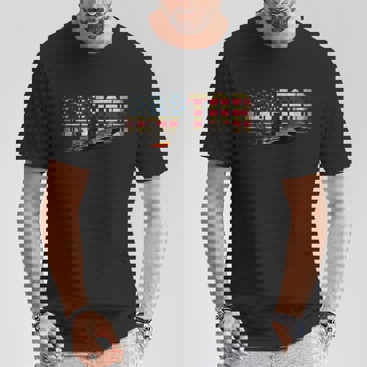 F-22 F22 ラプター ジェット戦闘機 アメリカ国旗 パイロット Tシャツ 面白い贈り物