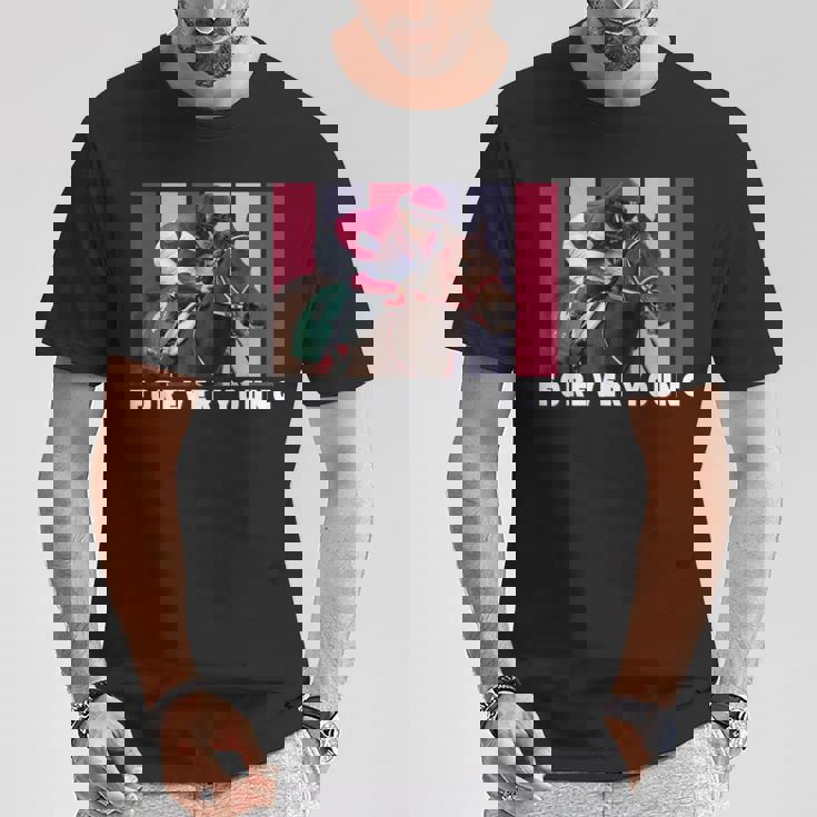 Forever Young Horse、競馬、デルマール、サンタアニタ Tシャツ 面白い贈り物