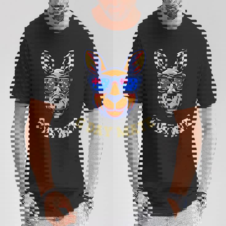 G Day Mate カンガルーオーストラリア国旗シャツ オーストラリア オーストラリア Tシャツ 面白い贈り物