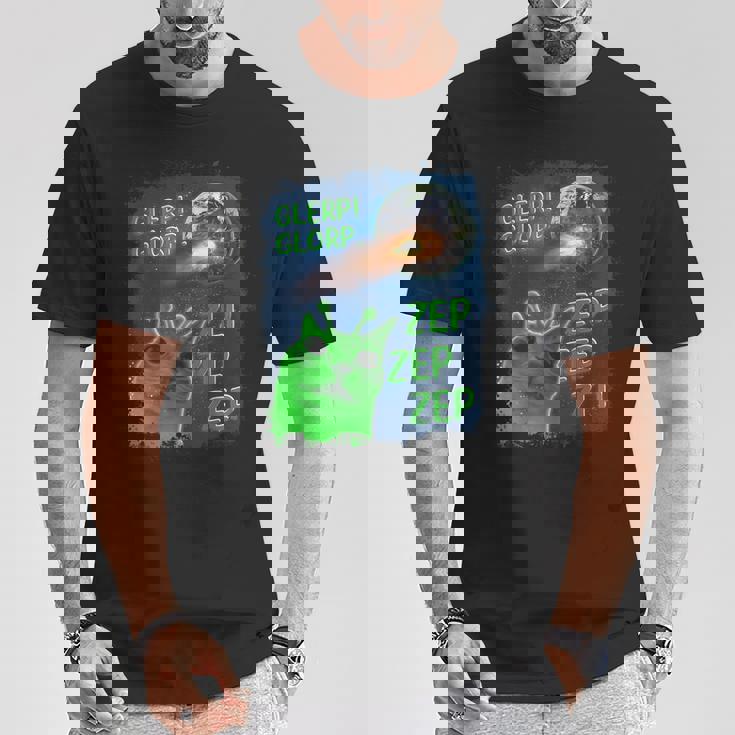 Gato Alienígena Divertido Glerp Glorp Camiseta unisex Regalos divertidos