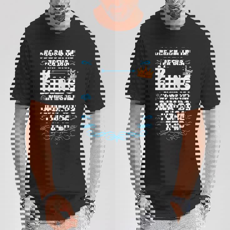 Había Unaez Un Rey Cumpleaños De Enero De 2013 Manga Larga Camiseta unisex Regalos divertidos