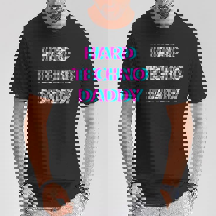 Hard Techno Daddy Edm Electro Music Festival Dad Father Rave Tシャツ 面白い贈り物