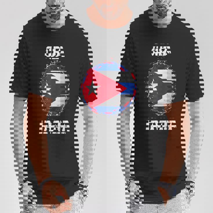 Havana Cuba -Ouvenirs De Drapeau Cubain Rétrointage T-Shirt Cadeaux drôles