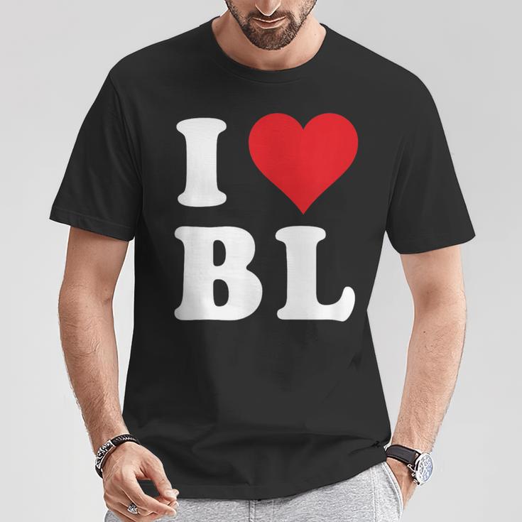 I Heart Bl Initials I Love BL First And Last Name B L Maglietta ...