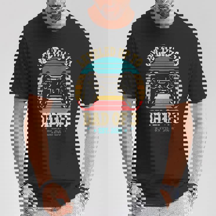 Ho Raggiunto Il Livello Fino A Papà Di 3 Anni 2026 Promosso A Papà Di Tre Bambini Maglia A Manica Maglietta Regalos divertidos