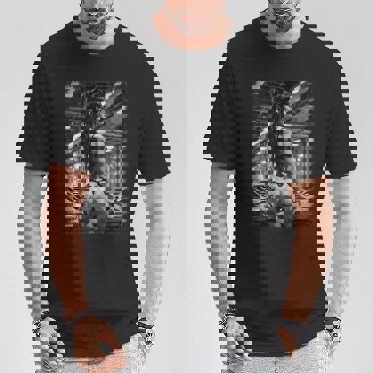 Hot Girl On 男性用 セクシー ブーティー ガール カーショー 1 Bw Tシャツ 面白い贈り物