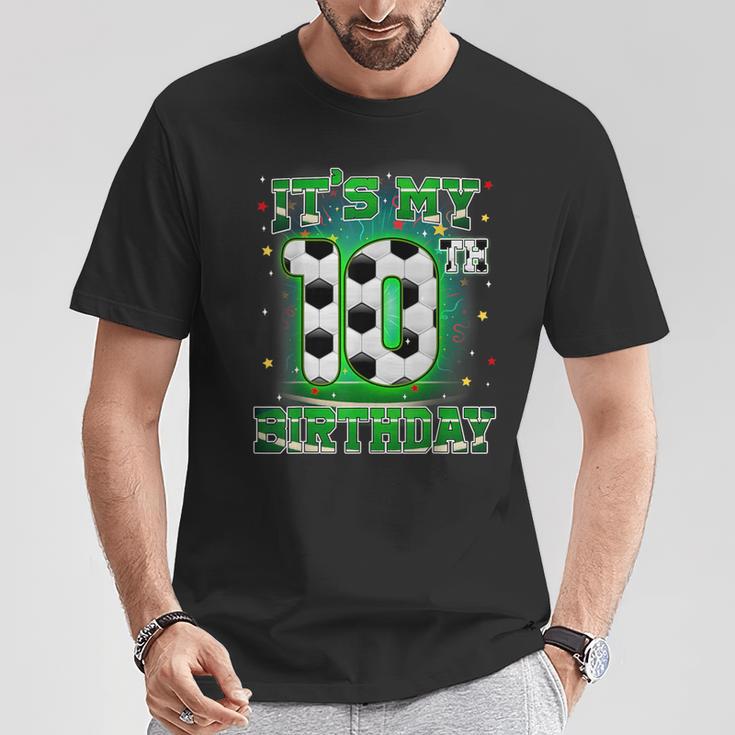 Its My 10Th Birthday Boy Soccer 10 Years Old Party Matching T-Shirt Funny Gifts