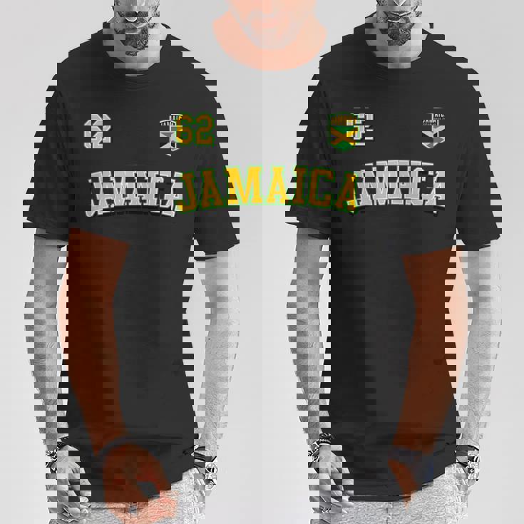 Jamaica 62 2024 年独立記念日ジャマイカ国旗ジャージ 長袖tシャツ Tシャツ 面白い贈り物