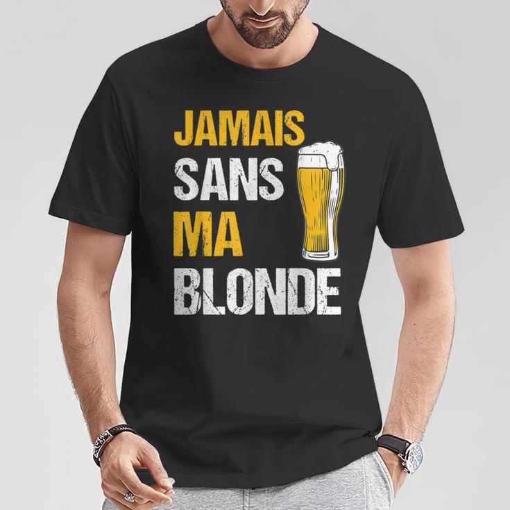 Jamaisans Ma Blonde Homme Humour Biere Alcool T-Shirt Cadeaux drôles