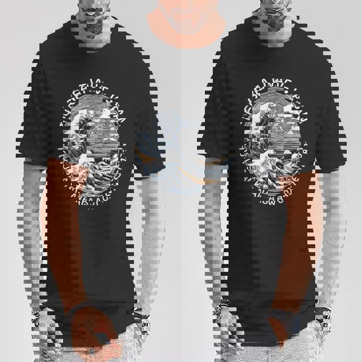 Japan Great Waveoff 神奈川 北斎 日本土産 Tシャツ 面白い贈り物