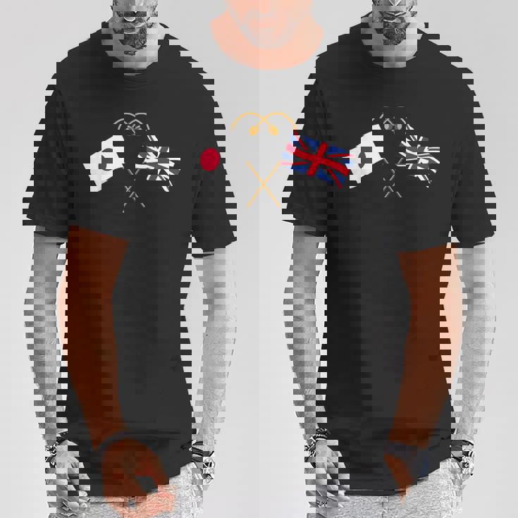 Japanese Flag British Flag 英国遺産 イングリッシュルーツ 日本の国旗 イギリスの国旗 Tシャツ 面白い贈り物
