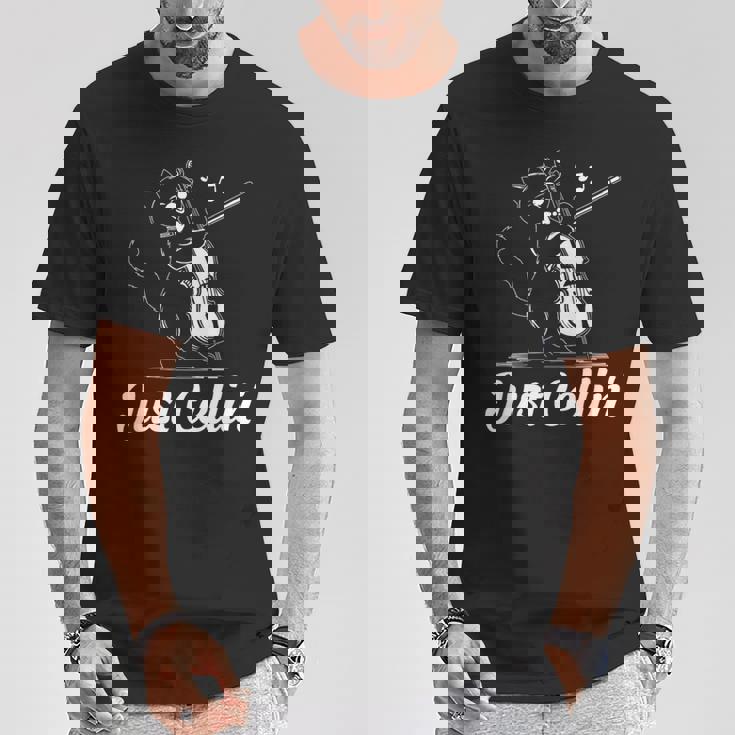 Just Cellin チェロ奏者 猫の音楽家 チェロを演奏 チェロ奏者 Tシャツ 面白い贈り物