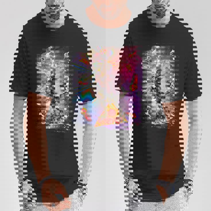 Láser Ojos Espaciales Llamaobre Perezoso Dinosaurio Camiseta unisex Regalos divertidos