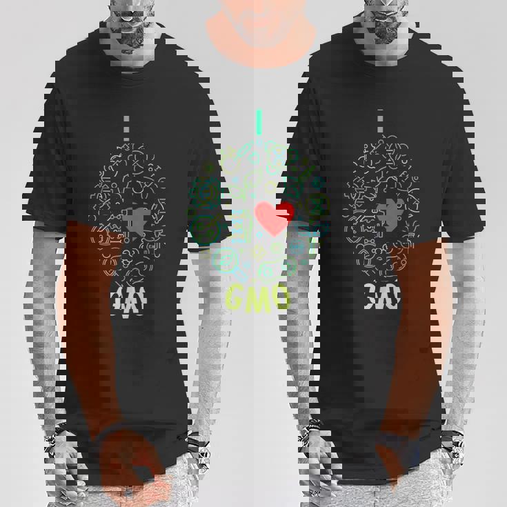 I Love Gmo ラウンドラインデザイン Tシャツ 面白い贈り物