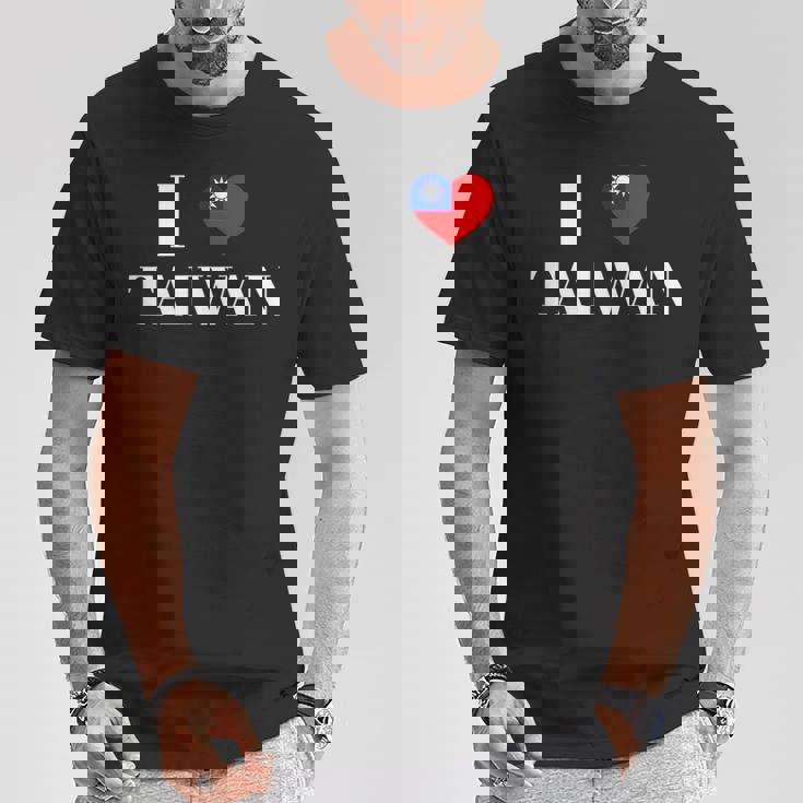 I Love Heart 台湾国旗 台湾 台湾 プライド Roc 台北 Tシャツ 面白い贈り物