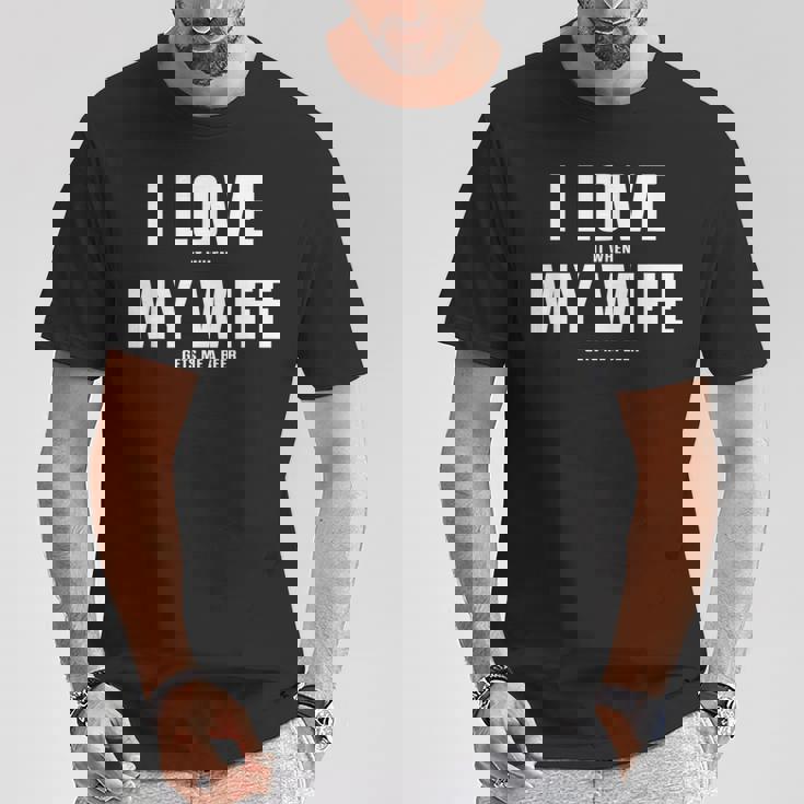 I Love It When My Wife Gets Me A Beer シャツ Tシャツ 面白い贈り物