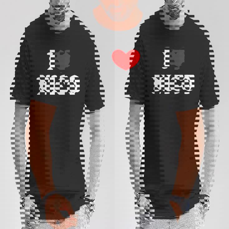 I Love Nico Amo Nico Camiseta unisex Regalos divertidos