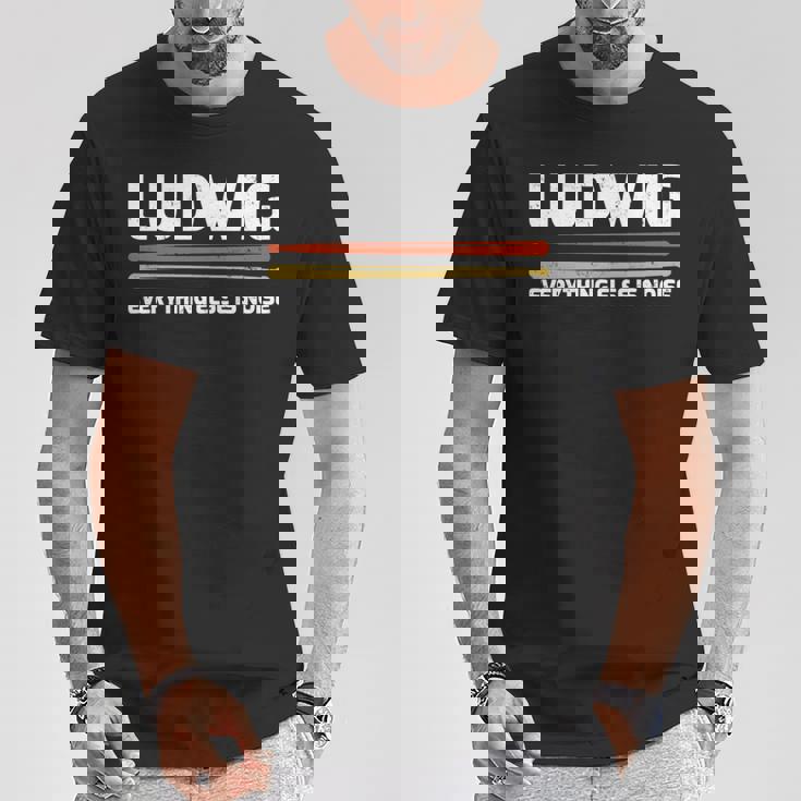 Ludwig Everything Else Is Noise クラシック音楽ドラムスティック 長袖tシャツ Tシャツ 面白い贈り物