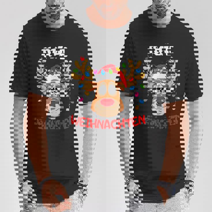 Lustige Rentier Frohe Weihnachten T-Shirt Cadeaux drôles