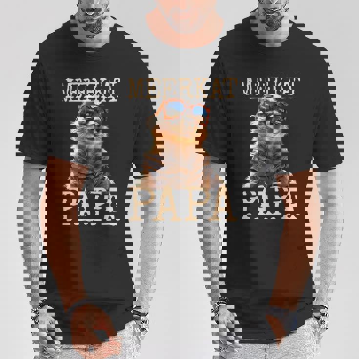 Meerkat Papaミーアキャット パパ パパ 父の日 マングース パパ スリケート ファーザー Tシャツ 面白い贈り物