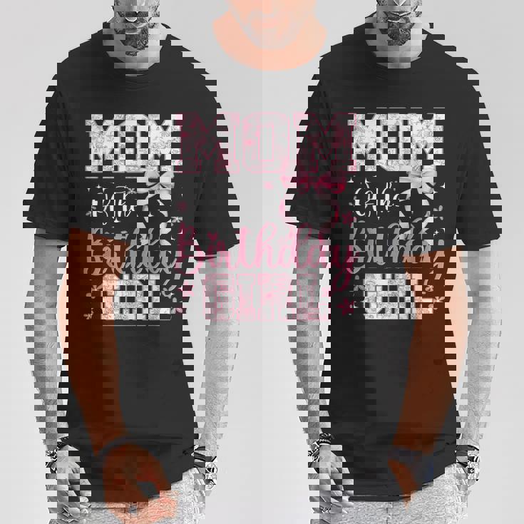 Mom Of The Birthday Girl Pink Bow Flower Birthday Girl T-Shirt Unique Gifts