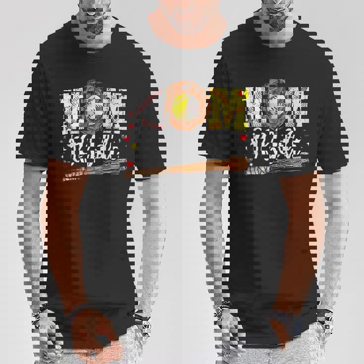 Mom Of Both Game Day Baseball Softball Mother's Day 2025 T-Shirt Unique Gifts