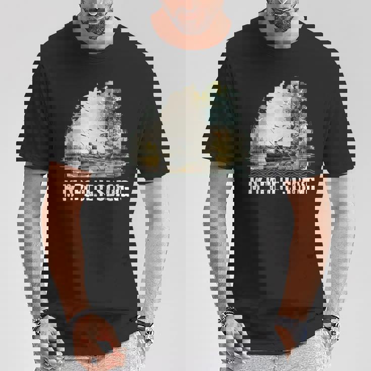 My Pole Is Long Fishing ハンティング フィッシャーマン ハンター 父の日 Tシャツ 面白い贈り物