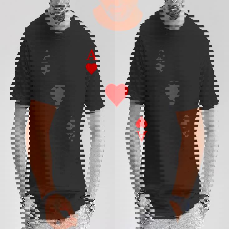 Naipes As De Corazones Carnaval Disfraz Póker Camiseta unisex Regalos divertidos