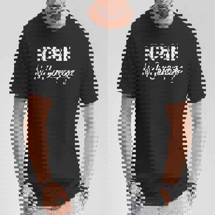 No Pain No Champagne Tシャツ 面白い贈り物
