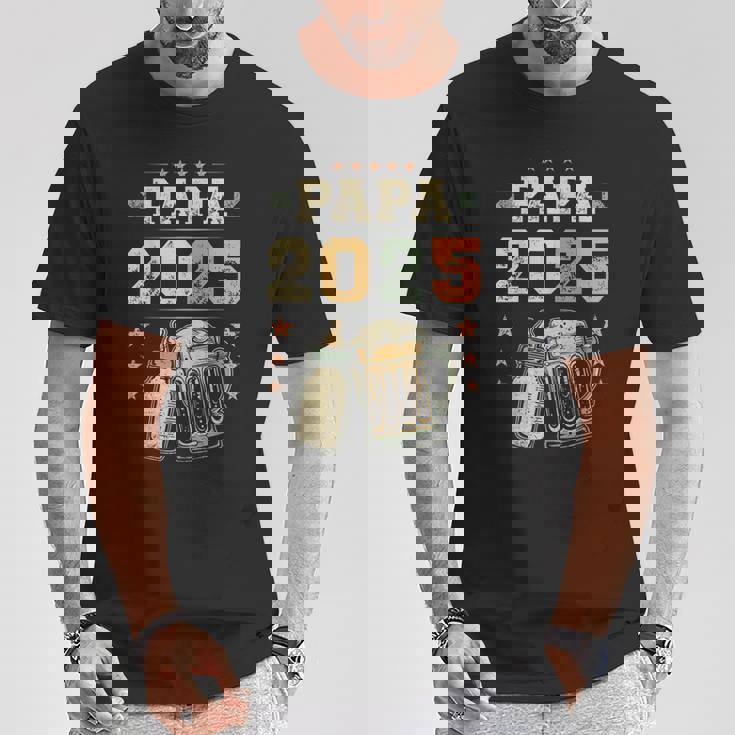 Papa 2025 Padre Primerizo Papá Joven Papá Primerizo Camiseta unisex Regalos divertidos