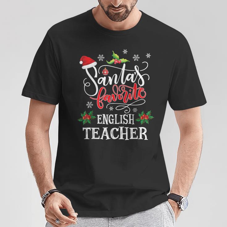 Père Noël Amusant Pour Professeur Anglais T-Shirt Cadeaux drôles