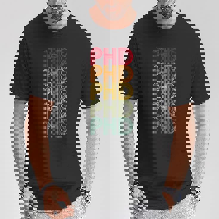 Phdレトロドクターphdスクールファニー。 Tシャツ 面白い贈り物