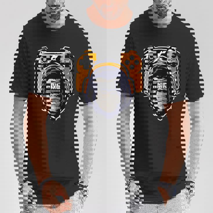 Playtation ゲーマーギフト モンキー ゲームプレーヤー ビデオゲーム 長袖tシャツ Tシャツ 面白い贈り物