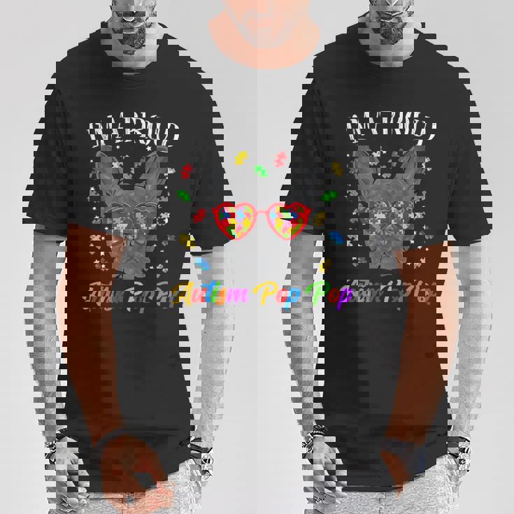 Proud Autism Pop Pop French Bulldog Dog Puzzle Glasses T-Shirt Unique Gifts