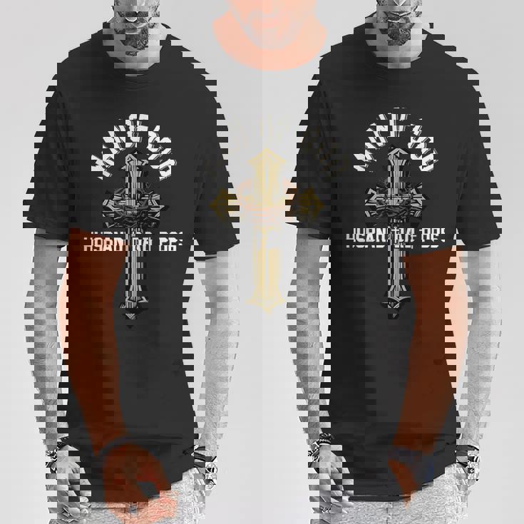 Proud Husband Dad Pops Father's Day Christian Cross T-Shirt Unique Gifts