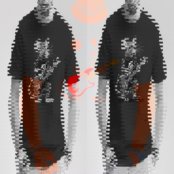 Rata Tocando Guitarra Eléctrica Guitarrista Rata Camiseta unisex Regalos divertidos