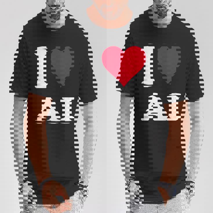 Red Heart I Love Ai Tシャツ 面白い贈り物