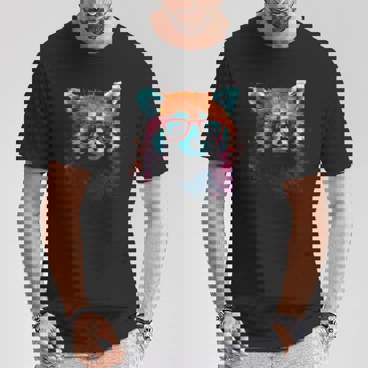 Red Panda サングラスアートワーク Tシャツ 面白い贈り物