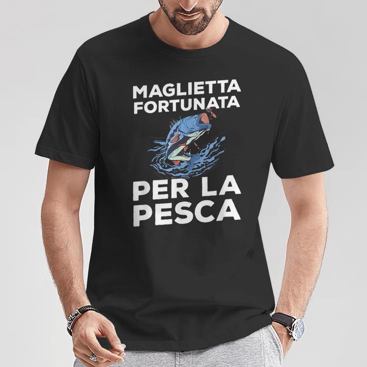 Regalo Pesca Fortunata Per La Pesca Per Pescatore Maglietta Regalos divertidos
