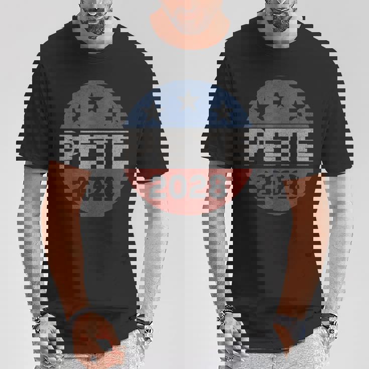 Retro Pete 2028 Pete Buttigieg Para Presidente 2028 Camiseta unisex Regalos divertidos