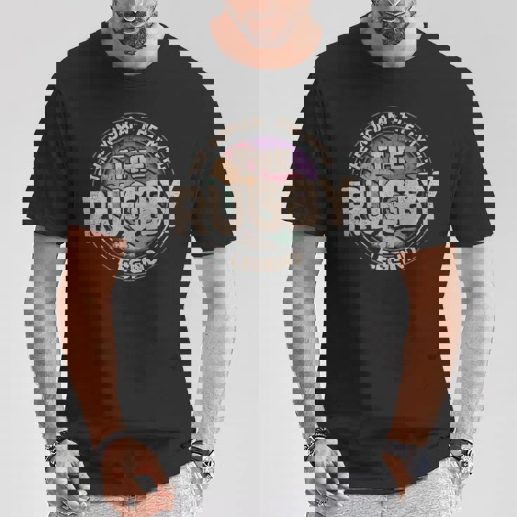 Rugby Legende Retro Football Rugby Camiseta unisex Regalos divertidos