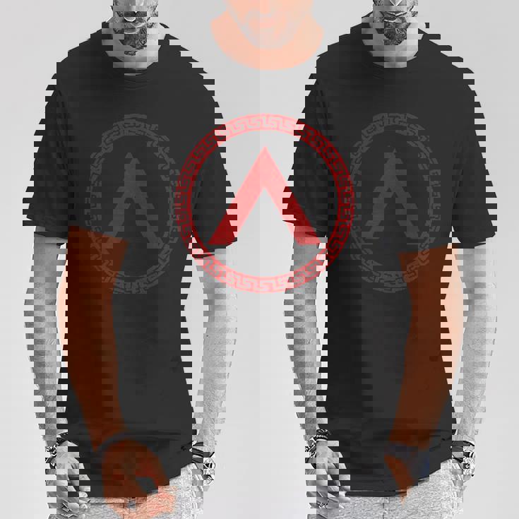 Sparta シンボル スパルタンシールド ランダ ラコニア Tシャツ 面白い贈り物