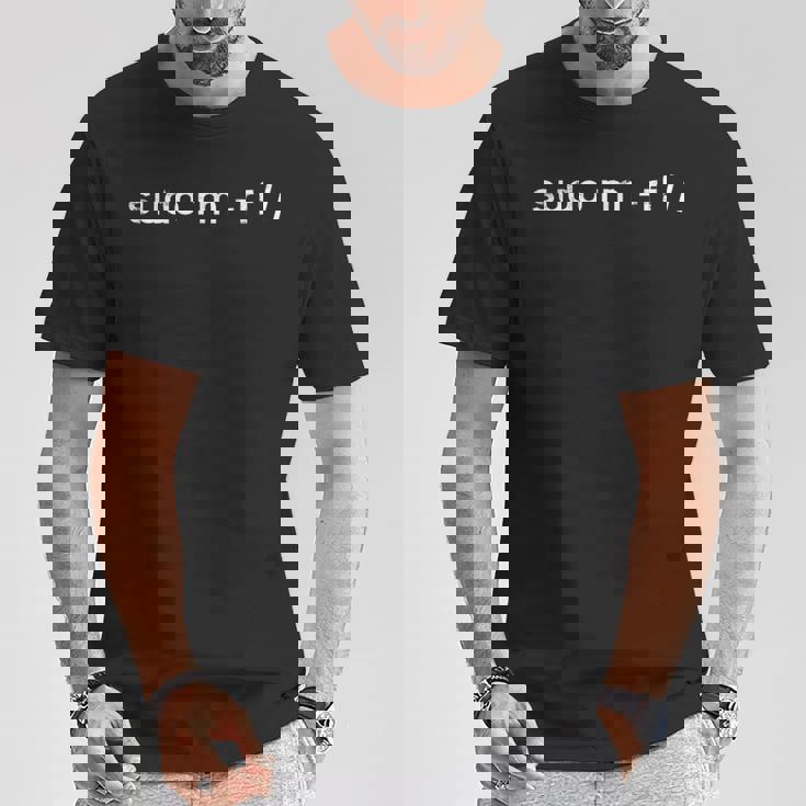 Sudo Rm -Rf Linuxysadmin コマンドライン プログラマー Tシャツ 面白い贈り物