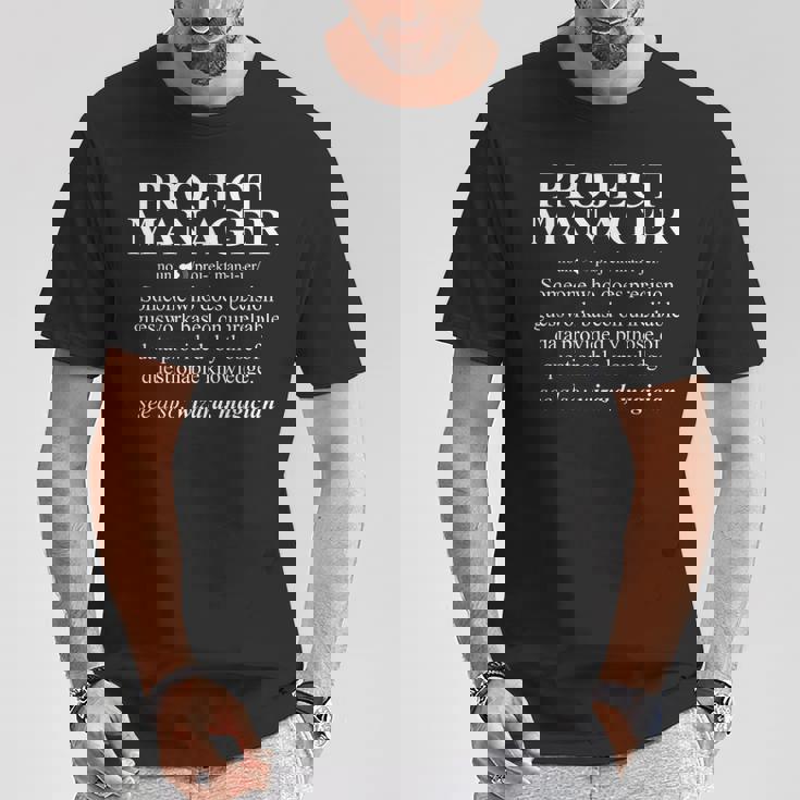 Sustantivo Project Manager Definition Gestión De Proyectos Camiseta unisex Regalos divertidos