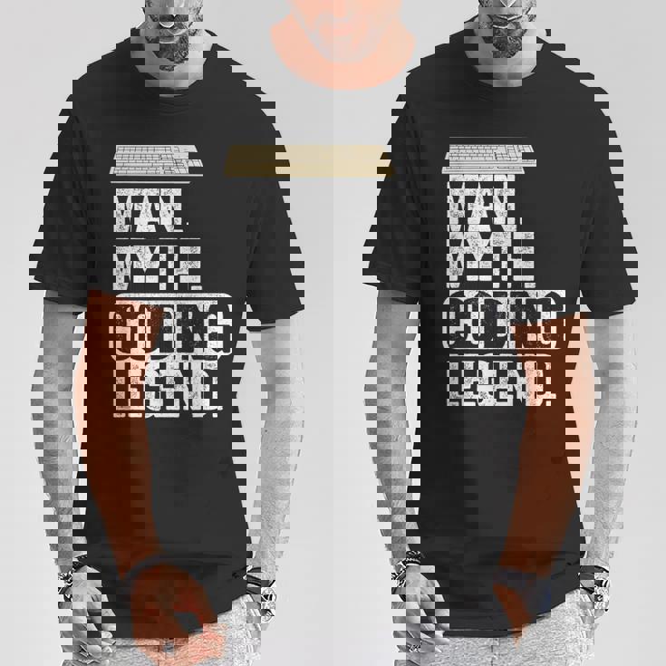 Uomo Mito Codifica Leggenda Coder Papà Geek Computer Programmer Maglietta Regalos divertidos