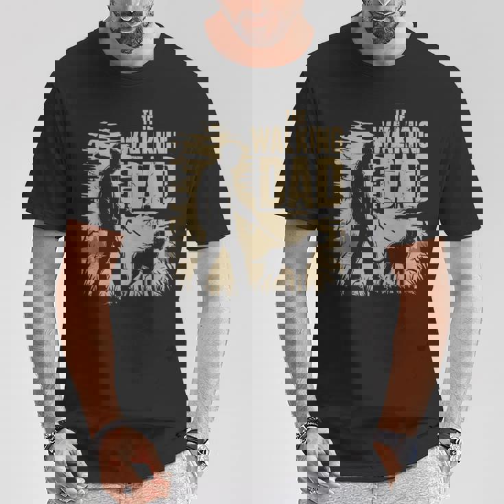 Uomo The Walking Dad Per Festa Del Papà Gassi Camminare E Cani Papà Maglietta Regalos divertidos