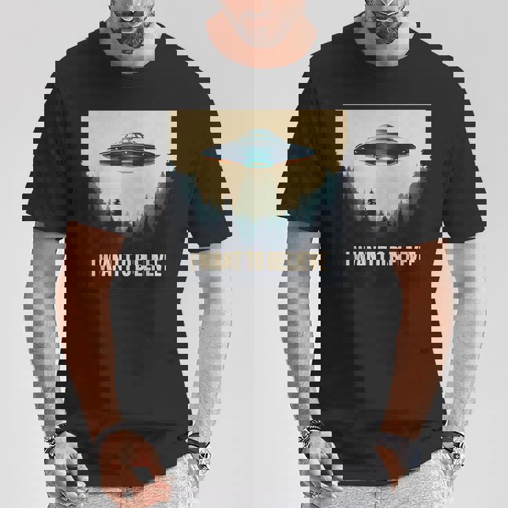 I Want To Believe ヴィンテージ Ufo エイリアン クラフト 夢の出会い Tシャツ 面白い贈り物